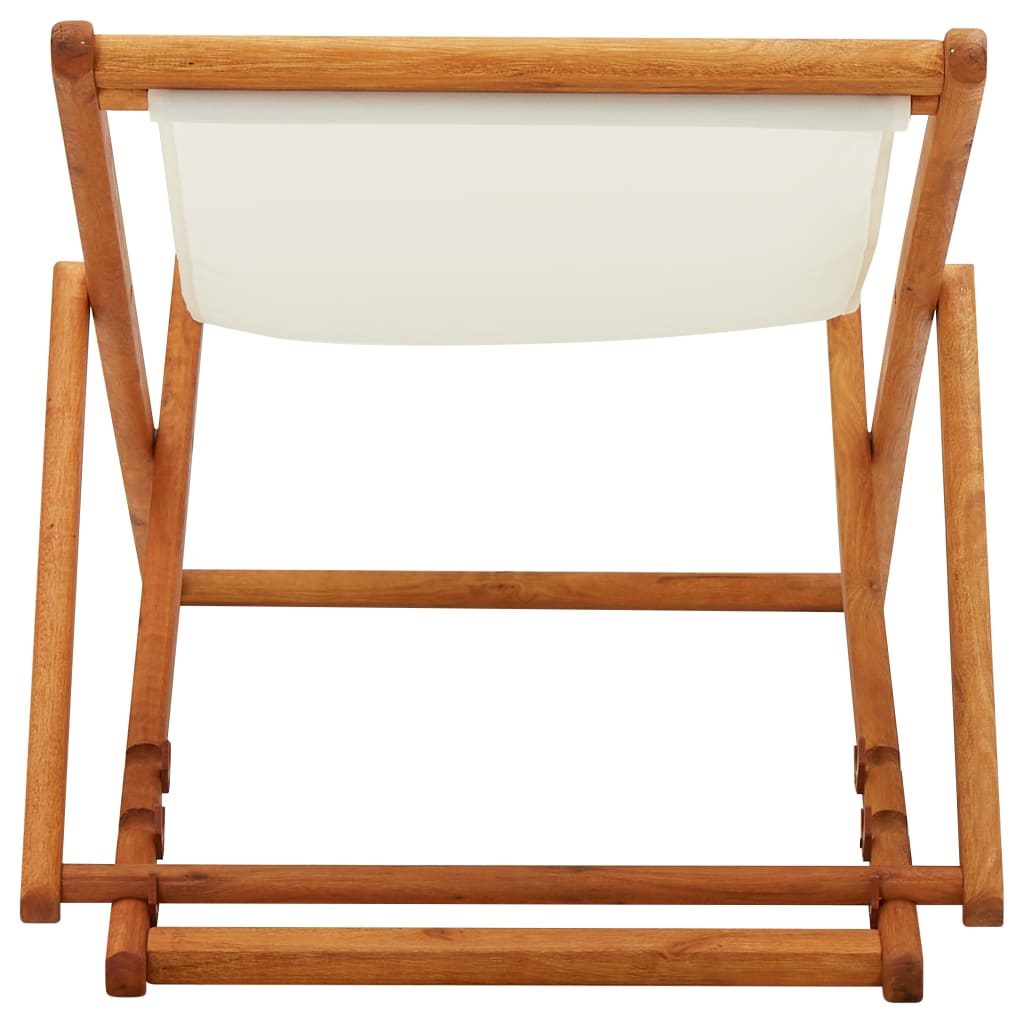 Beach Chair | Cream White | Solid Eucalyptus Wood | Medium | Foldable