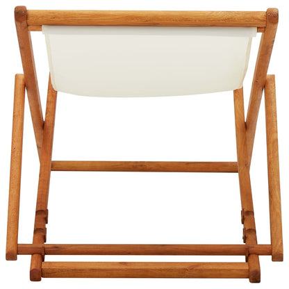 Beach Chair | Cream White | Solid Eucalyptus Wood | Medium | Foldable