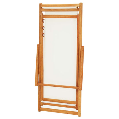Beach Chair | Cream White | Solid Eucalyptus Wood | Medium | Foldable