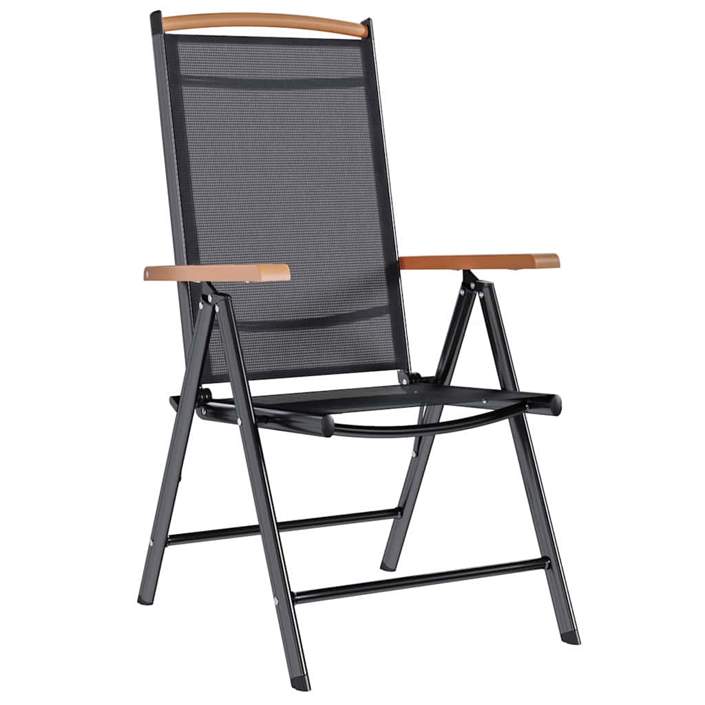 Garden Chair | Set of 6 | Black | Plywood | Standard | Foldable