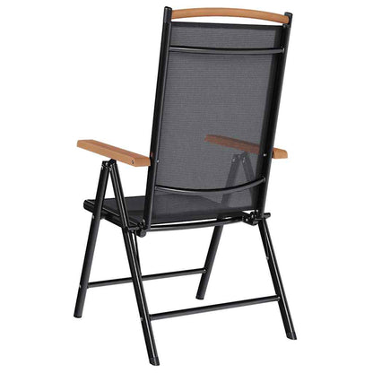 Garden Chair | Set of 6 | Black | Plywood | Standard | Foldable
