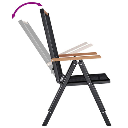 Garden Chair | Set of 6 | Black | Plywood | Standard | Foldable