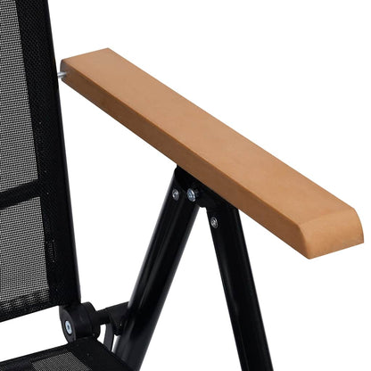 Garden Chair | Set of 6 | Black | Plywood | Standard | Foldable