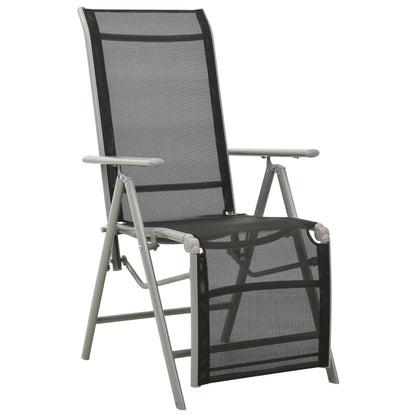 Garden Chair | Set of 2 | Black and Silver | Powder-coated aluminium