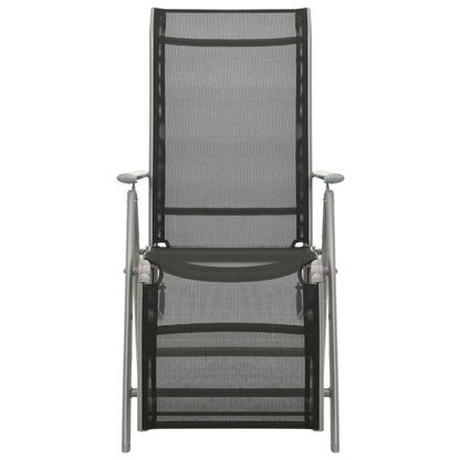 Garden Chair | Set of 2 | Black and Silver | Powder-coated aluminium