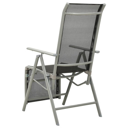 Garden Chair | Set of 2 | Black and Silver | Powder-coated aluminium