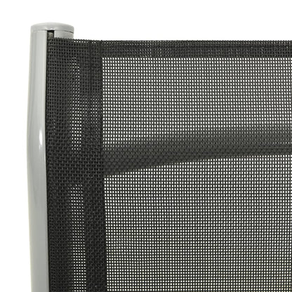 Garden Chair | Set of 2 | Black and Silver | Powder-coated aluminium