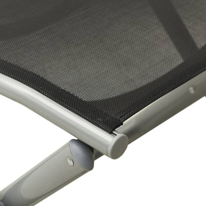 Garden Lounge Set | Black and silver | Aluminium, Textilene | Medium
