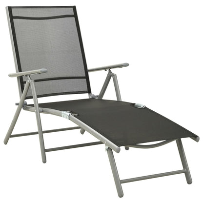 Garden Lounge Set | Black and silver | Aluminium, Textilene | Medium