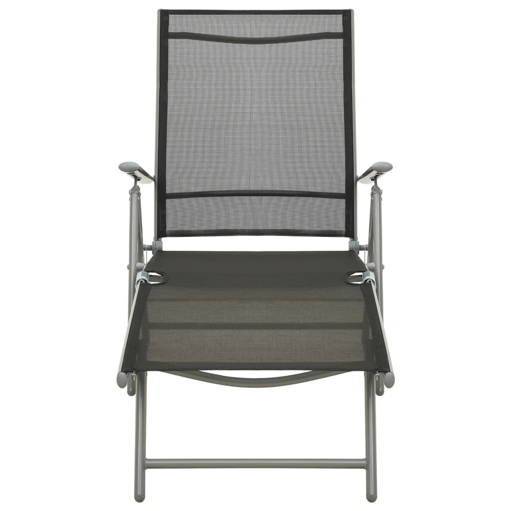 Garden Lounge Set | Black and silver | Aluminium, Textilene | Medium
