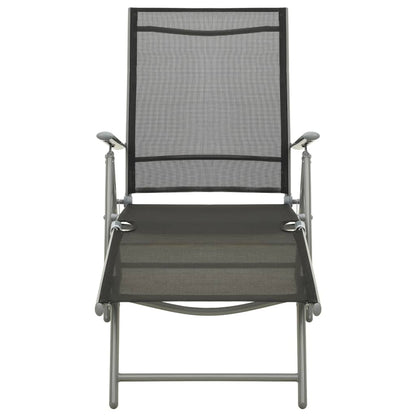 Garden Lounge Set | Black and silver | Aluminium, Textilene | Medium