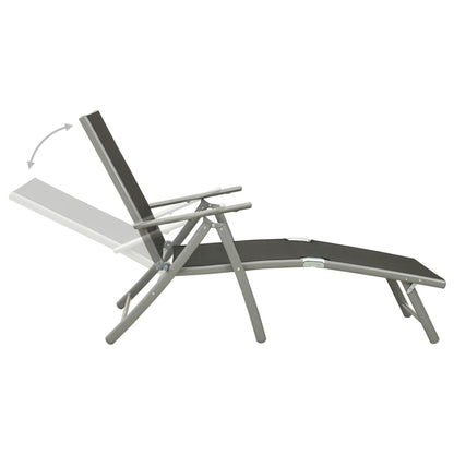Garden Lounge Set | Black and silver | Aluminium, Textilene | Medium