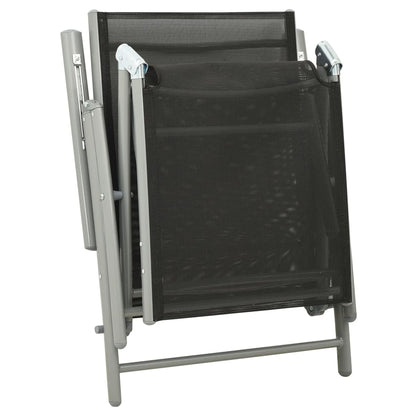 Garden Lounge Set | Black and silver | Aluminium, Textilene | Medium