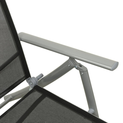Garden Lounge Set | Black and silver | Aluminium, Textilene | Medium
