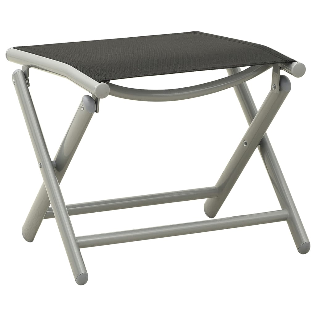 Garden Lounge Set | Black and silver | Aluminium, Textilene | Medium