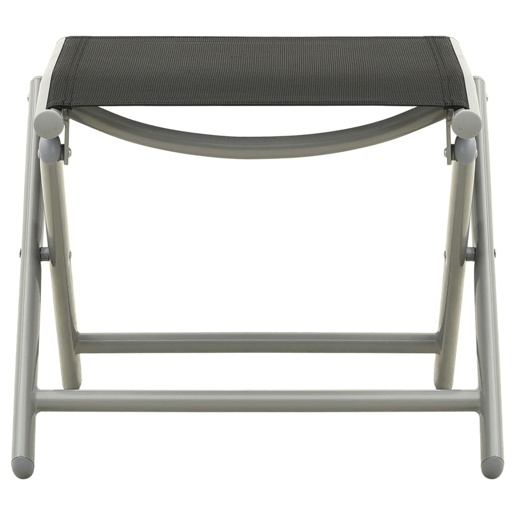 Garden Lounge Set | Black and silver | Aluminium, Textilene | Medium