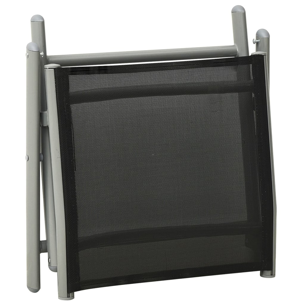 Garden Lounge Set | Black and silver | Aluminium, Textilene | Medium