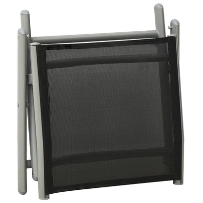 Garden Lounge Set | Black and silver | Aluminium, Textilene | Medium