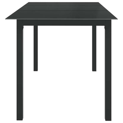 312201 vidaXL Garden Table Black 150x90x74 cm Aluminium and Glass