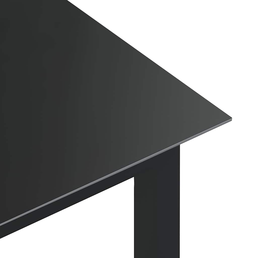 312201 vidaXL Garden Table Black 150x90x74 cm Aluminium and Glass