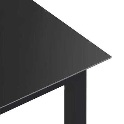 312201 vidaXL Garden Table Black 150x90x74 cm Aluminium and Glass