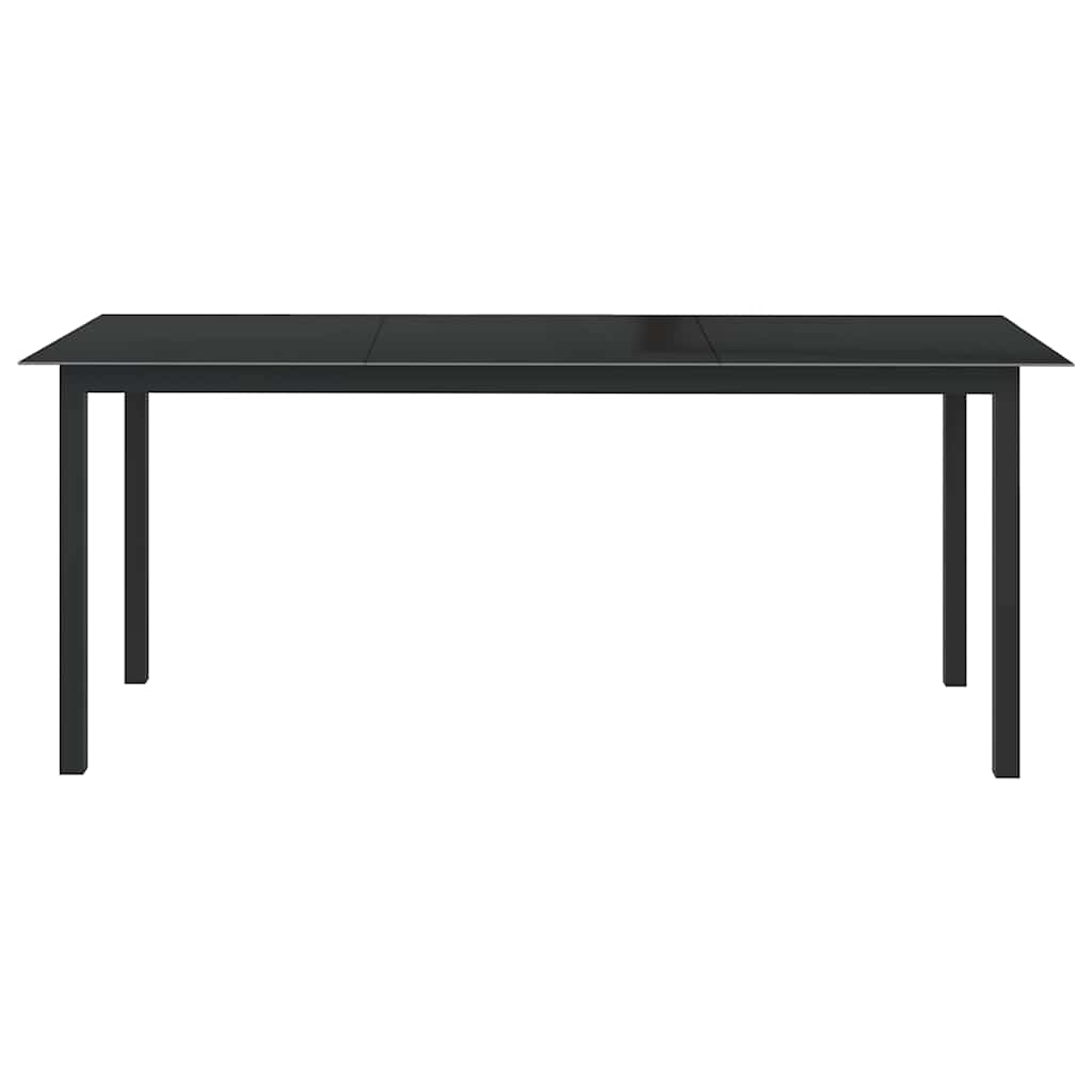 312202 vidaXL Garden Table Black 190x90x74 cm Aluminium and Glass