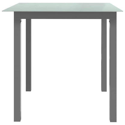 312203 vidaXL Garden Table Light Grey 80x80x74 cm Aluminium and Glass