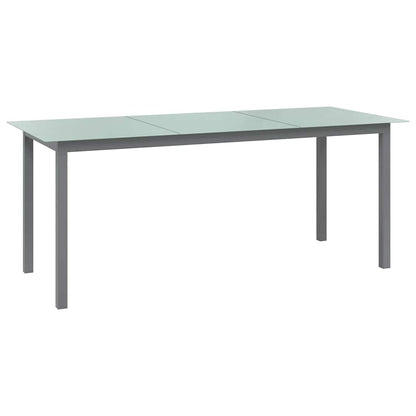 312205 vidaXL Garden Table Light Grey 190x90x74 cm Aluminium and Glass