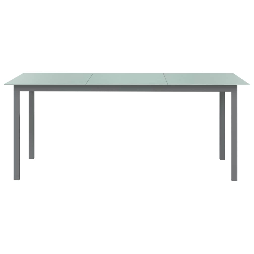 312205 vidaXL Garden Table Light Grey 190x90x74 cm Aluminium and Glass