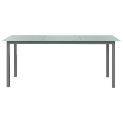 312205 vidaXL Garden Table Light Grey 190x90x74 cm Aluminium and Glass