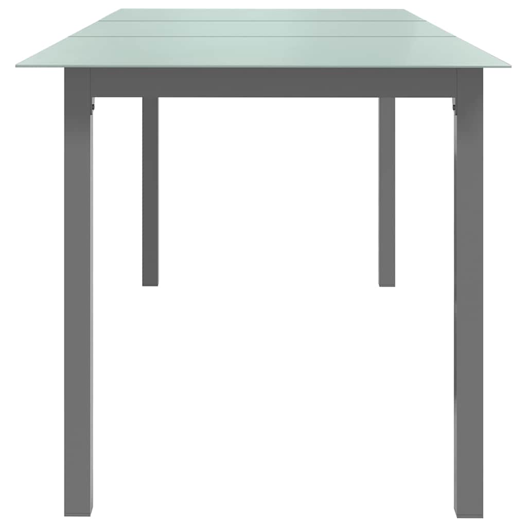 312205 vidaXL Garden Table Light Grey 190x90x74 cm Aluminium and Glass