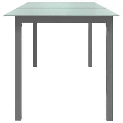 312205 vidaXL Garden Table Light Grey 190x90x74 cm Aluminium and Glass