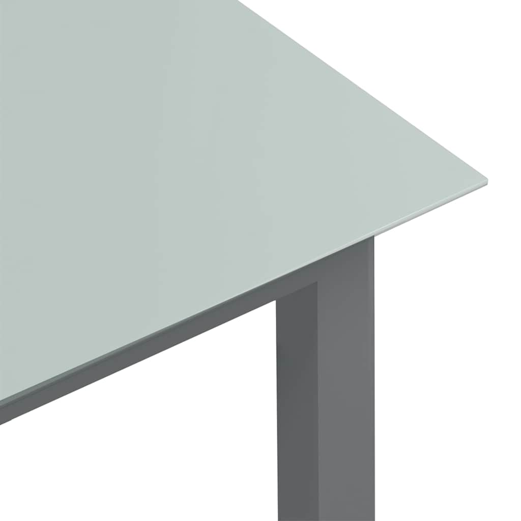 312205 vidaXL Garden Table Light Grey 190x90x74 cm Aluminium and Glass