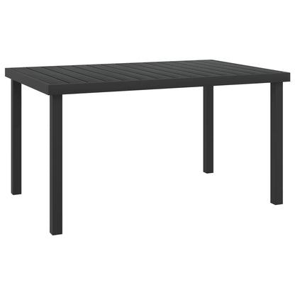 Garden Table Black 140x90x74 cm Aluminium and WPC
