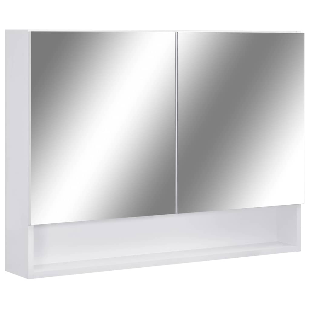 323604 vidaXL LED Bathroom Mirror Cabinet White 80x15x60 cm MDF