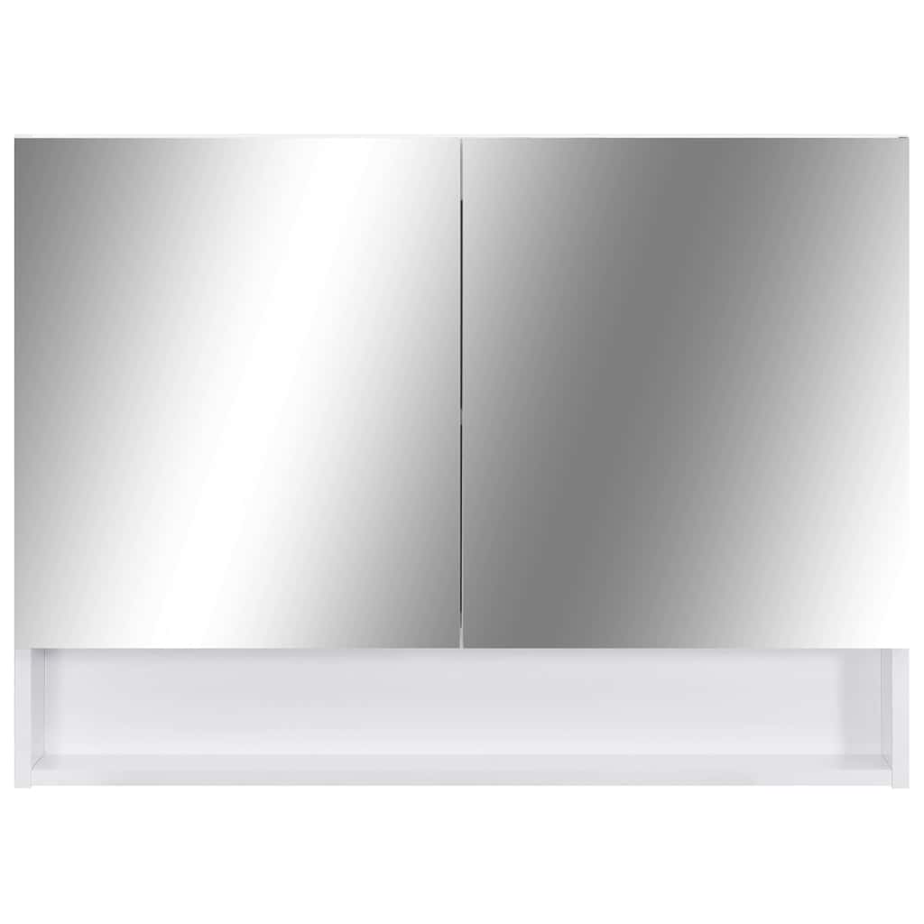 323604 vidaXL LED Bathroom Mirror Cabinet White 80x15x60 cm MDF