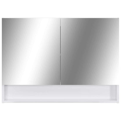 323604 vidaXL LED Bathroom Mirror Cabinet White 80x15x60 cm MDF