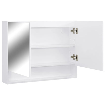 323604 vidaXL LED Bathroom Mirror Cabinet White 80x15x60 cm MDF