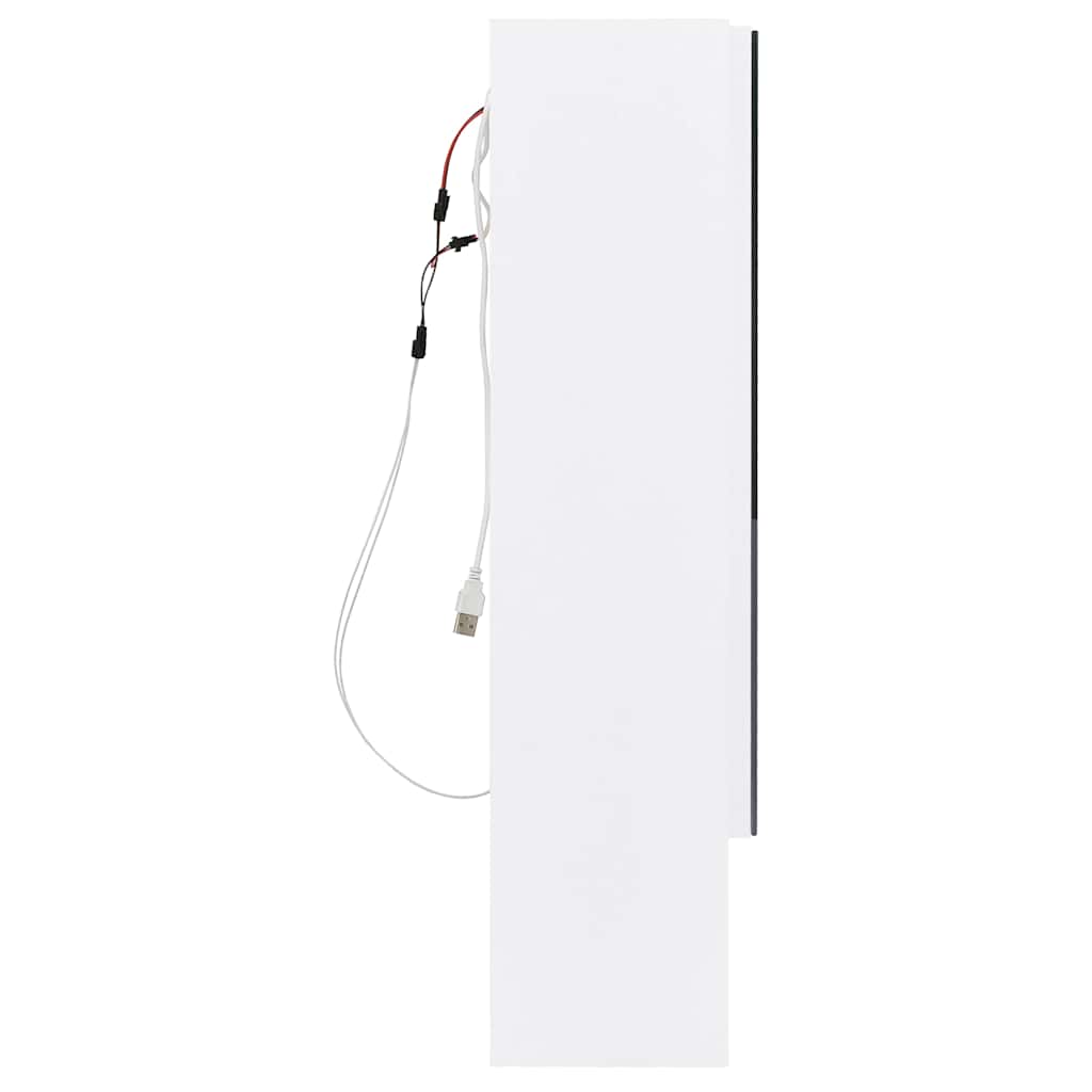 323604 vidaXL LED Bathroom Mirror Cabinet White 80x15x60 cm MDF