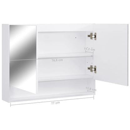 323604 vidaXL LED Bathroom Mirror Cabinet White 80x15x60 cm MDF