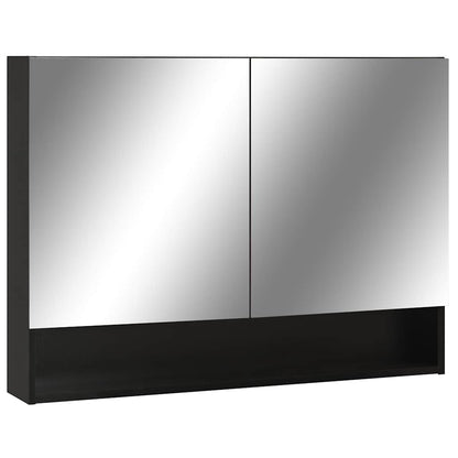 323605 vidaXL LED Bathroom Mirror Cabinet Black 80x15x60 cm MDF