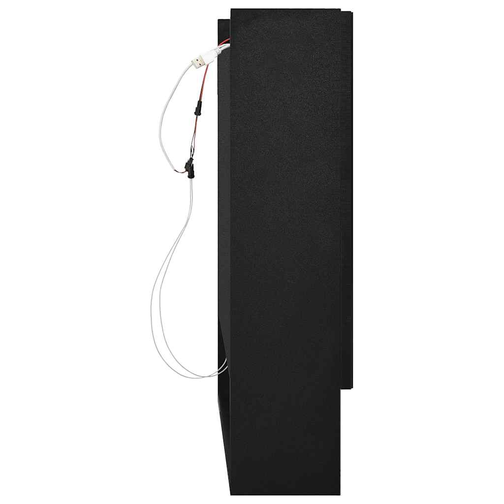 323605 vidaXL LED Bathroom Mirror Cabinet Black 80x15x60 cm MDF