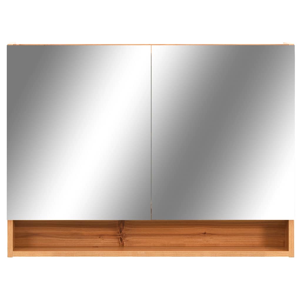 323606 vidaXL LED Bathroom Mirror Cabinet Oak 80x15x60 cm MDF