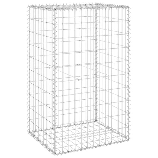 147812 vidaXL Gabion Wall with Covers Galvanised Steel 60x50x100 cm
