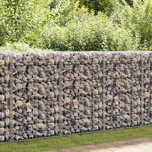 147813 vidaXL Gabion Wall with Covers Galvanised Steel 100x60x100 cm