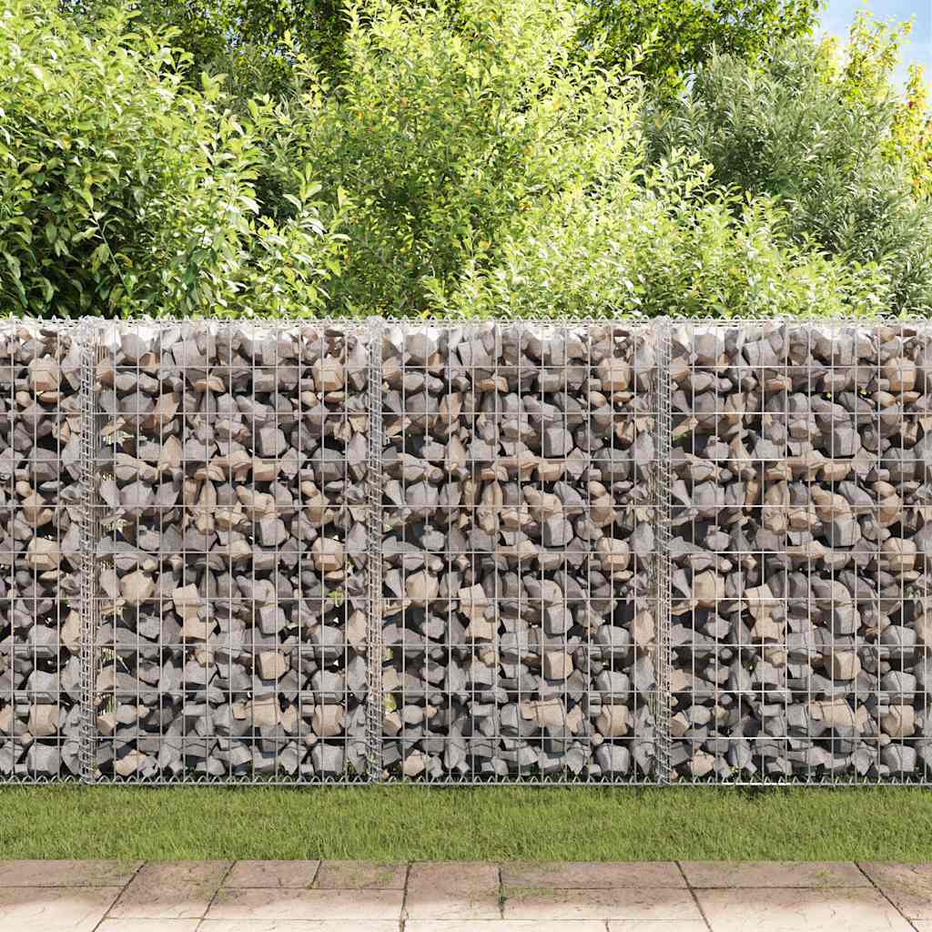 Gabion Wall with Covers Galvanised Steel 900x30x100 cm