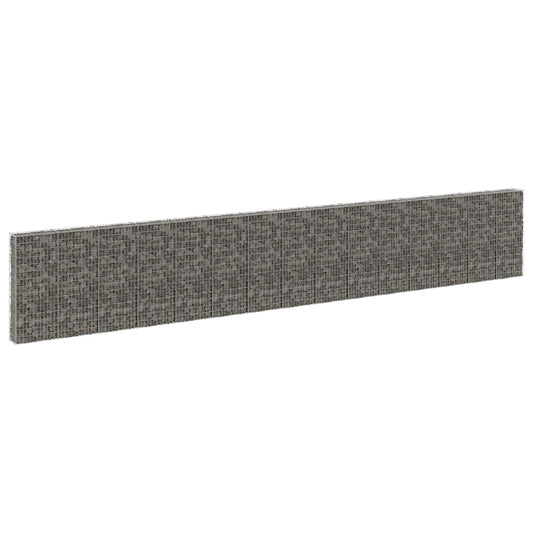 147818 vidaXL Gabion Wall with Covers Galvanised Steel 900x30x150 cm