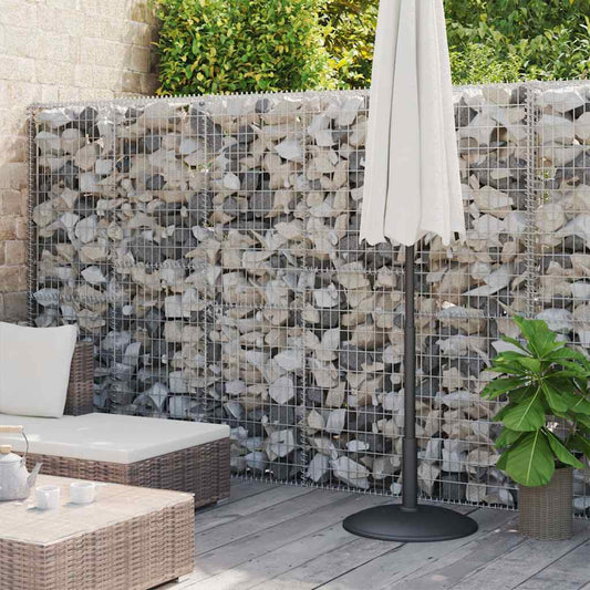 147819 vidaXL Gabion Wall with Covers Galvanised Steel 900x30x200 cm