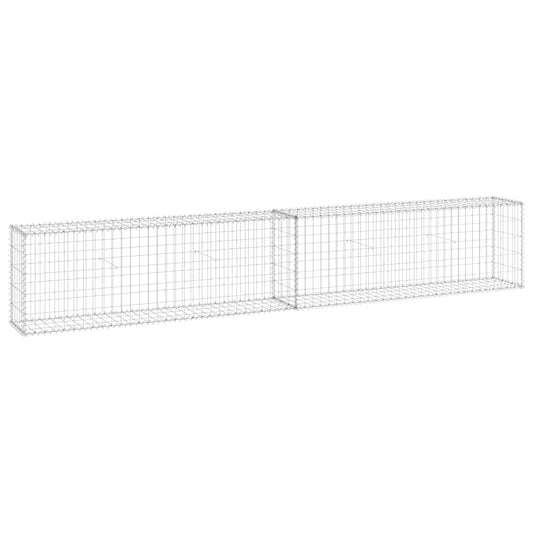 147820 vidaXL Gabion Wall with Covers Galvanised Steel 300x30x50 cm
