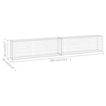 Gabion Wall with Covers Galvanised Steel 300x30x50 cm